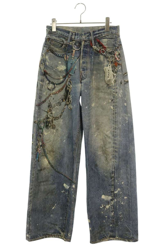 ACNE STUDIOS Trompe L'oeil Keychain Jeans Indigo Size 32