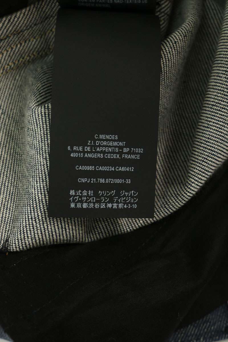 SAINT LAURENT PARIS Straight Cotton Jeans Indigo Size 42