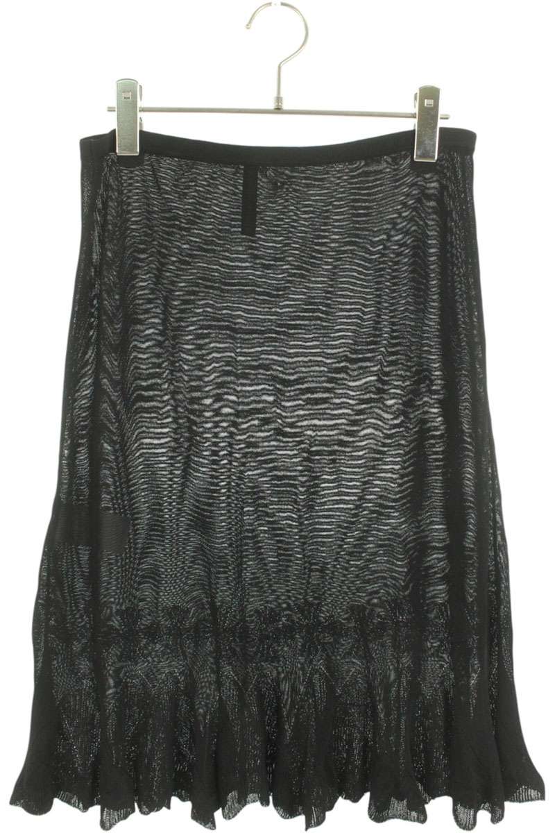 Chrome Hearts CH Plus Logo Lace Skirt Black Rayon Size L