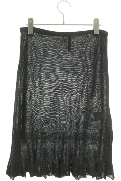 Chrome Hearts CH Plus Logo Lace Skirt Black Rayon Size L