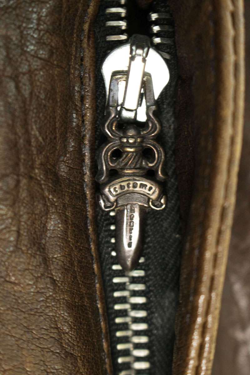 Chrome Hearts Cross Ball Leather Cargo Skirt Brown Size M