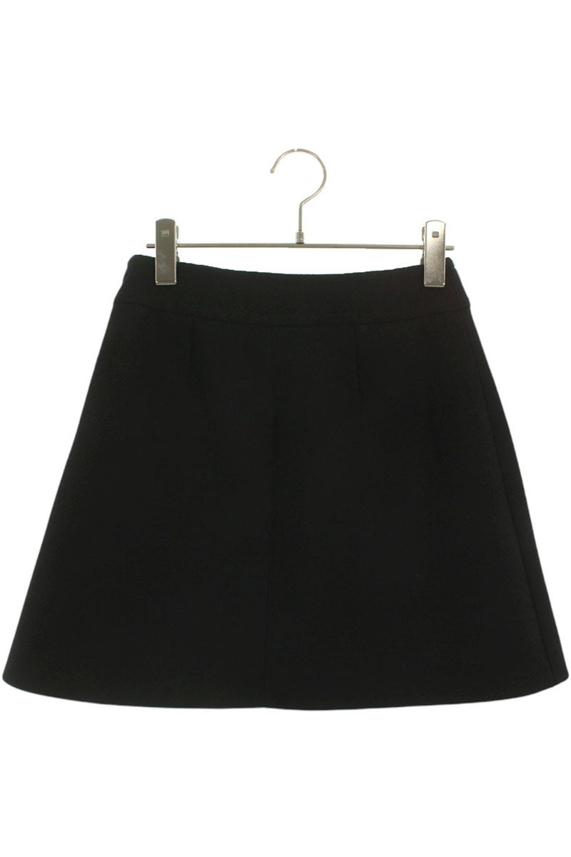 Celine Black Wool Mini Skirt Size 38