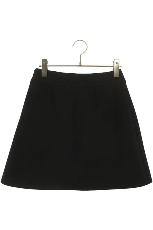 Celine Black Wool Mini Skirt Size 38