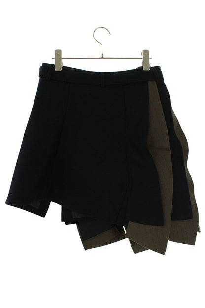 Sacai 24AW Wool Melton Midi Skirt Navy Khaki Size 1