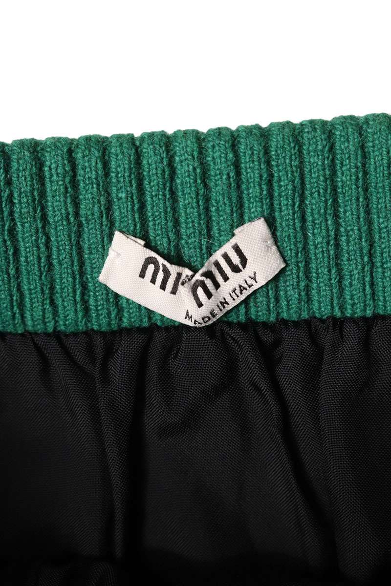 Miu Miu Green Wool Tartan Check Skirt Size 36