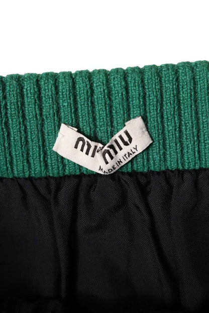 Miu Miu Green Wool Tartan Check Skirt Size 36