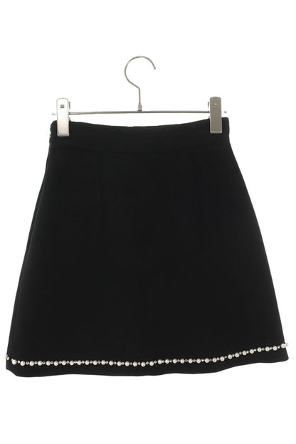 Miu Miu Pearl Bijoux Black White Skirt Size 36