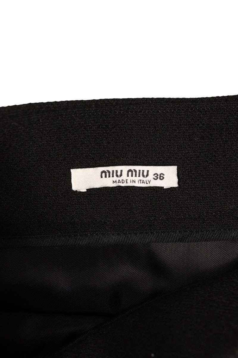 Miu Miu Pearl Bijoux Black White Skirt Size 36