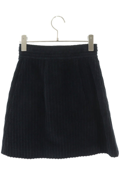 Miu Miu Black Front Button Corduroy Skirt Size 36