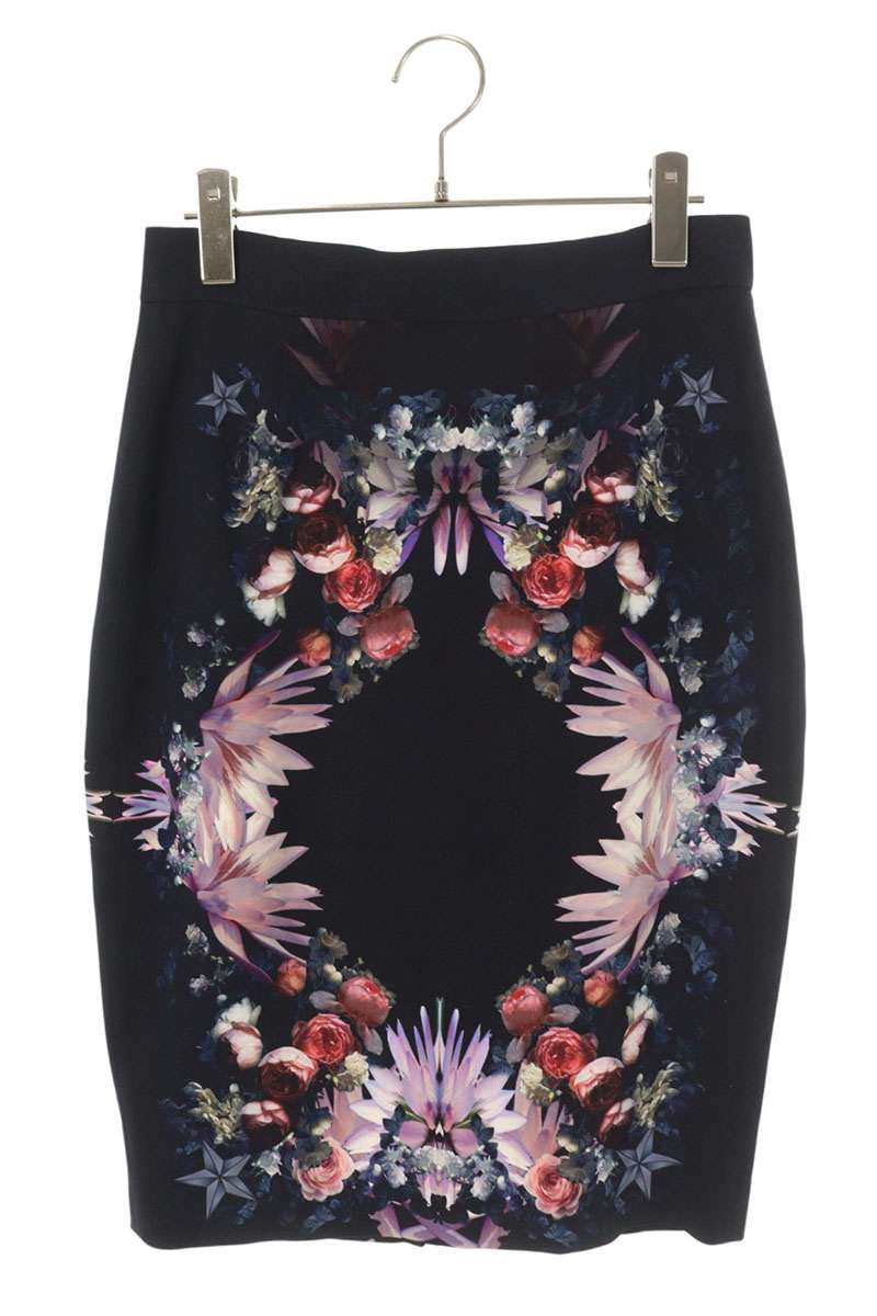 Givenchy Black Floral Print Skirt Size 40