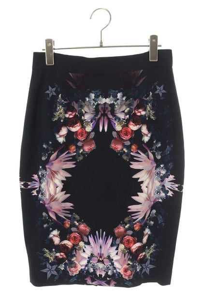 Givenchy Black Floral Print Skirt Size 40