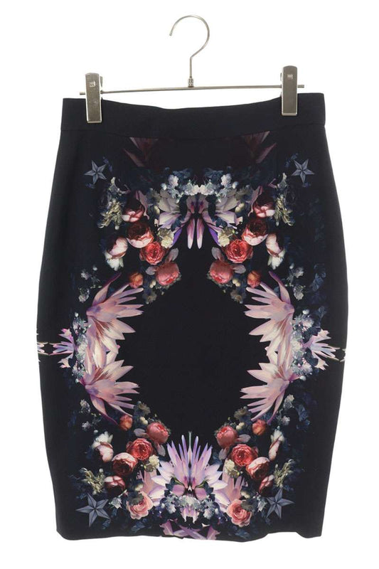 Givenchy Black Floral Print Skirt Size 40