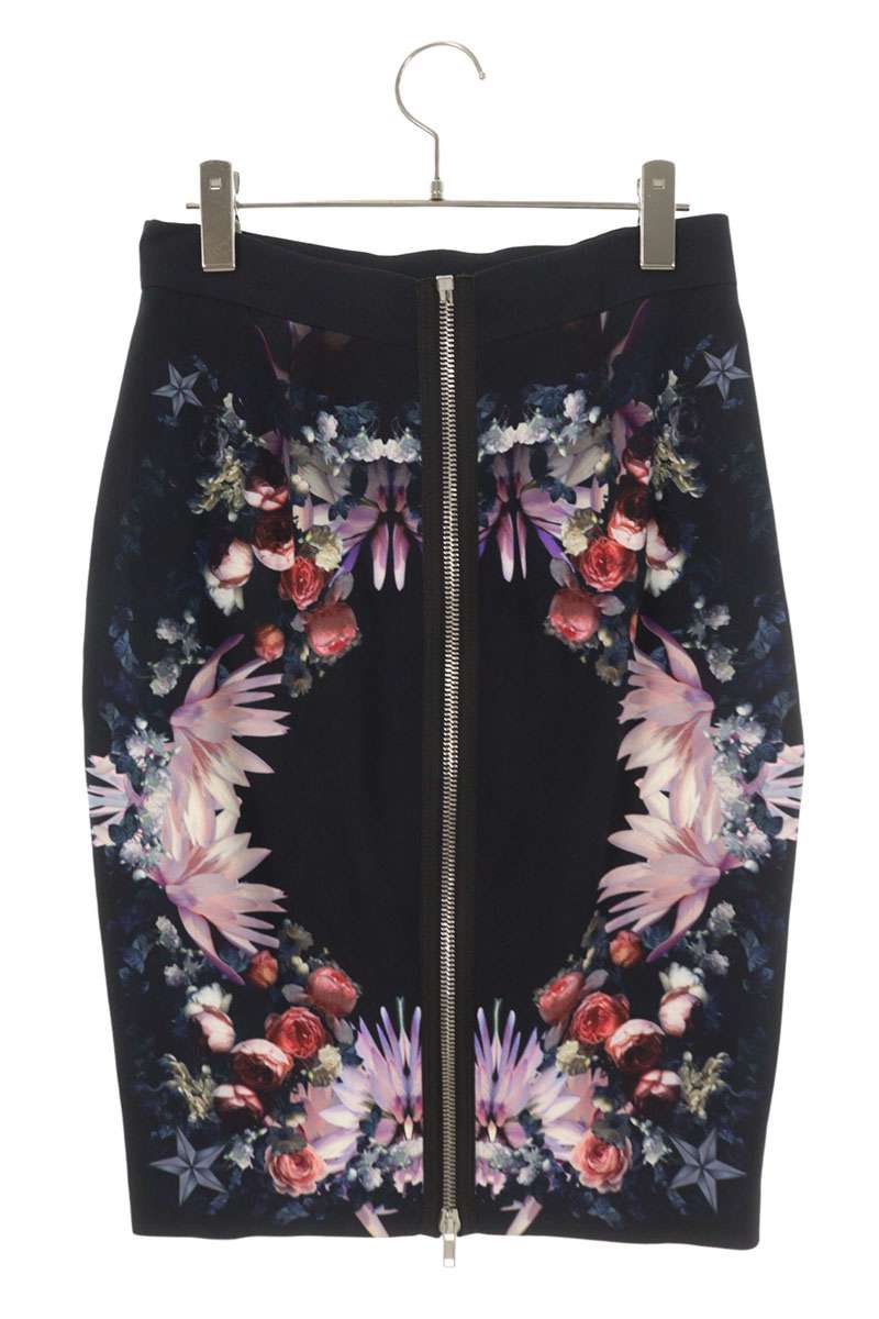 Givenchy Black Floral Print Skirt Size 40