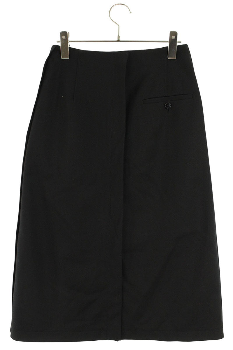Acne Studios Black Poly-Wool Midi Skirt Size 36