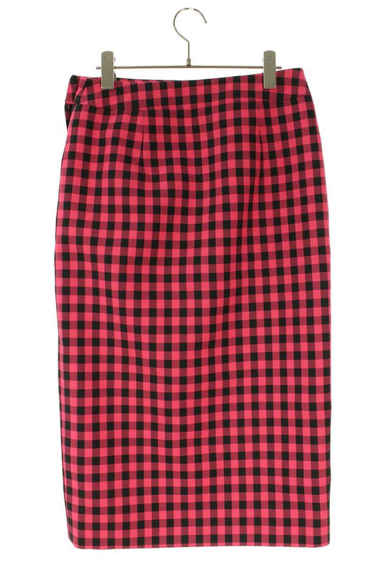 Balenciaga Pink & Black Check Button Skirt Size 36