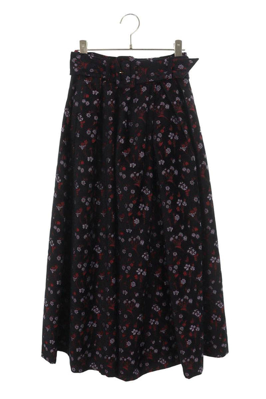 Vintage Mame Black Floral Jacquard Skirt Size 1