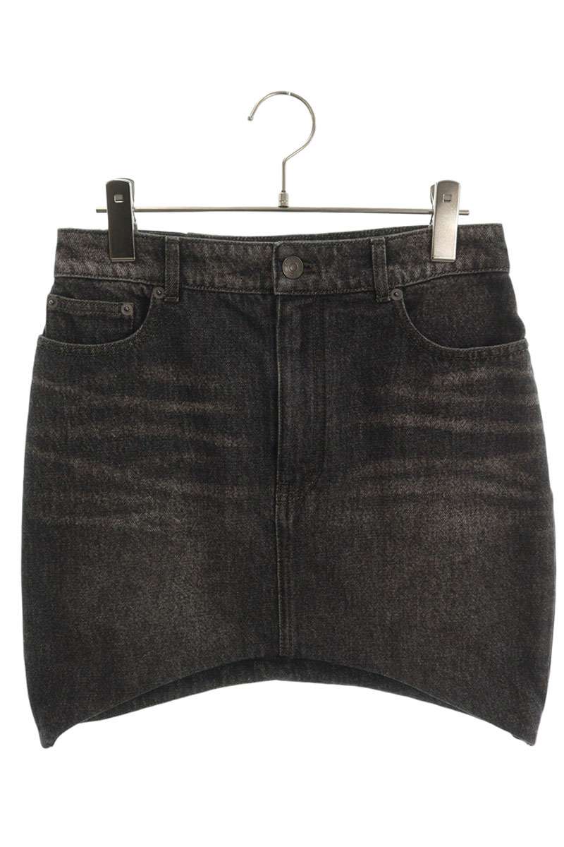 Balenciaga Black Hourglass Denim Skirt 21SS Size 38