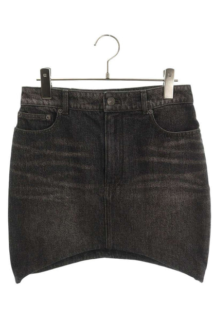 Balenciaga Black Hourglass Denim Skirt 21SS Size 38
