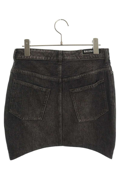 Balenciaga Black Hourglass Denim Skirt 21SS Size 38