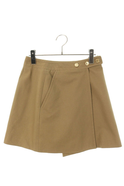 Celine Cotton Gabardine Short Skirt Beige Size 36