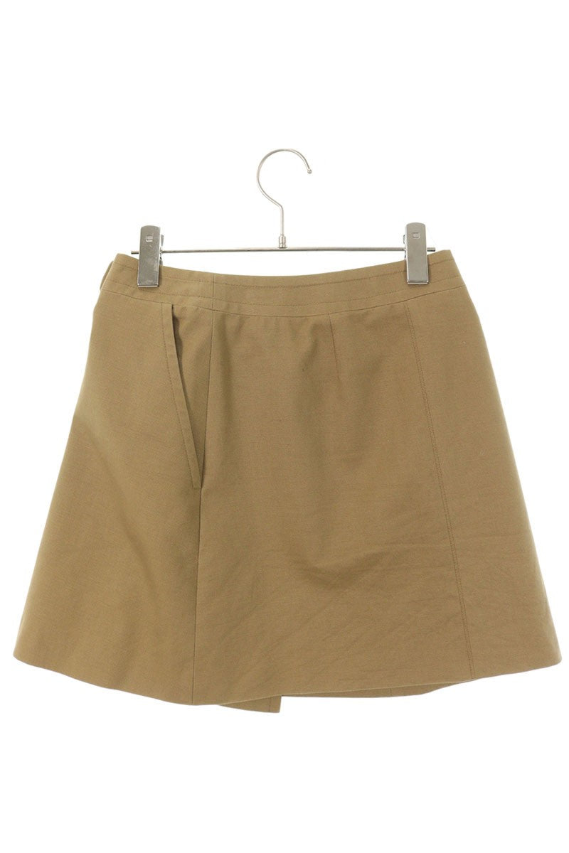 Celine Cotton Gabardine Short Skirt Beige Size 36