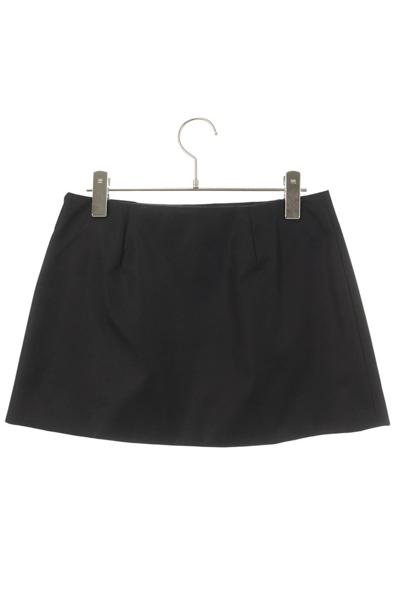 Prada Black Re-Nylon Triangle Logo Mini Skirt Size 38