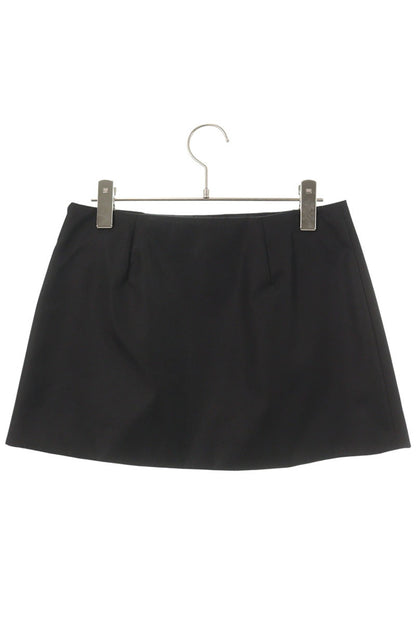 Prada Black Re-Nylon Triangle Logo Mini Skirt Size 38