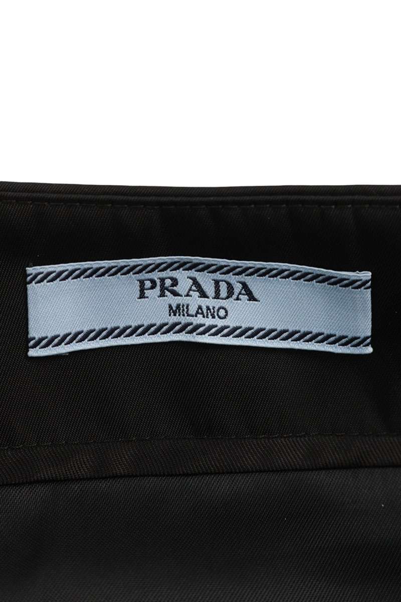 Prada Black Re-Nylon Triangle Logo Mini Skirt Size 38