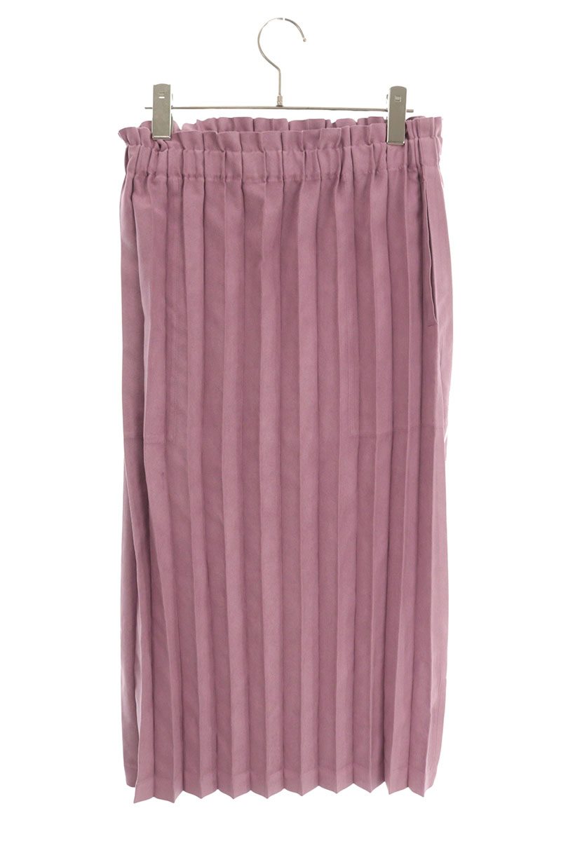 Issey Miyake Purple Hand-Pleated Polyester Maxi Skirt