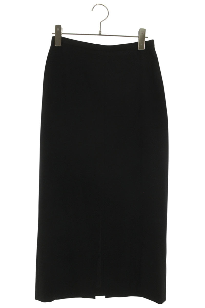 The Row Black Viscose Wool Back Slit Midi Skirt Size 2