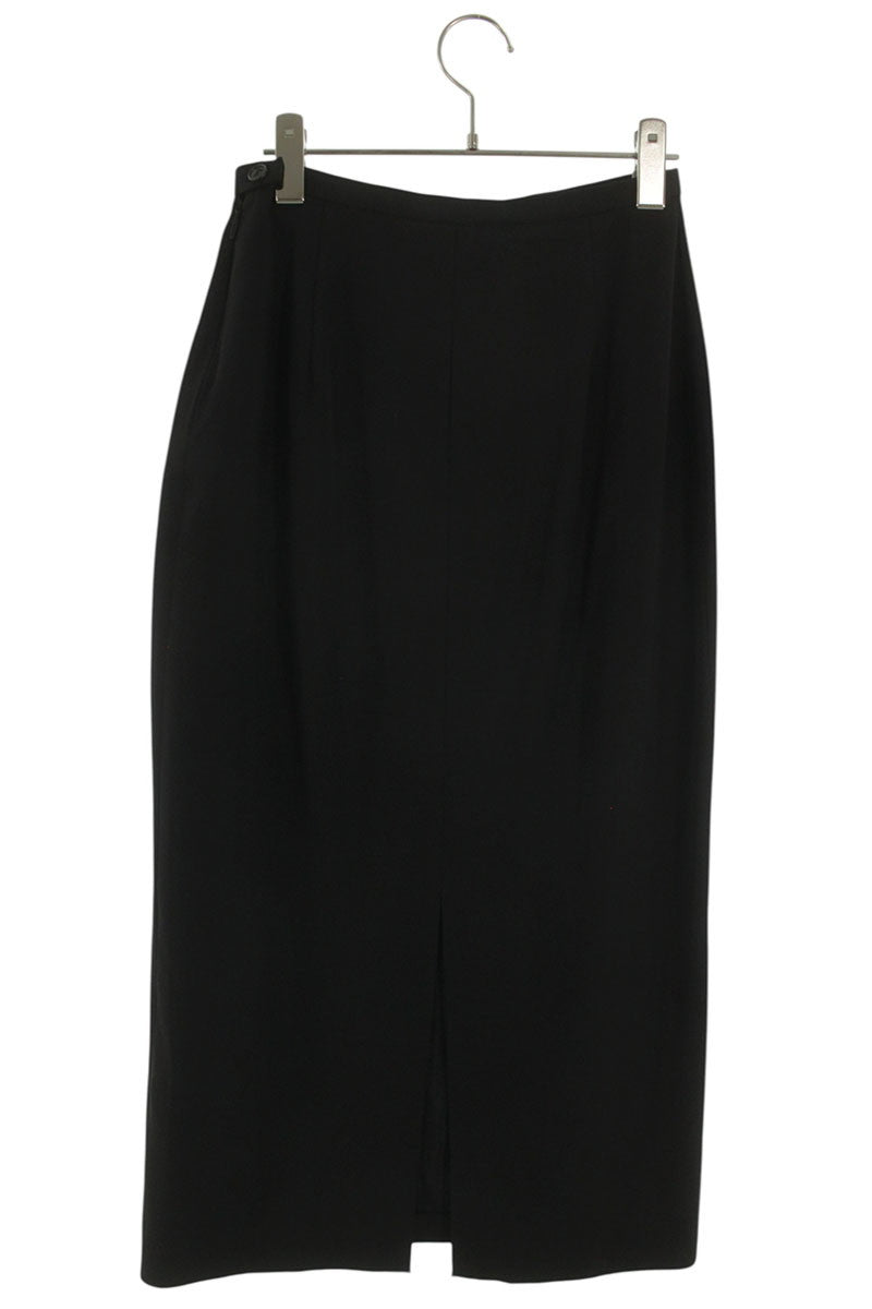 The Row Black Viscose Wool Back Slit Midi Skirt Size 2