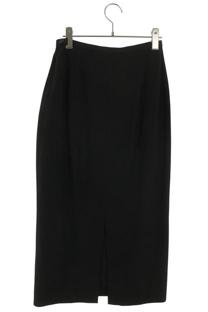 The Row Black Viscose Wool Back Slit Midi Skirt Size 2