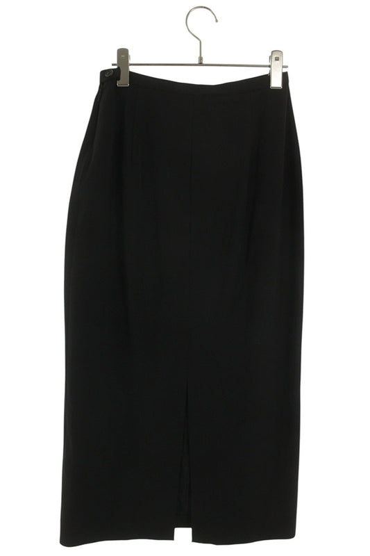 The Row Black Viscose Wool Back Slit Midi Skirt Size 2