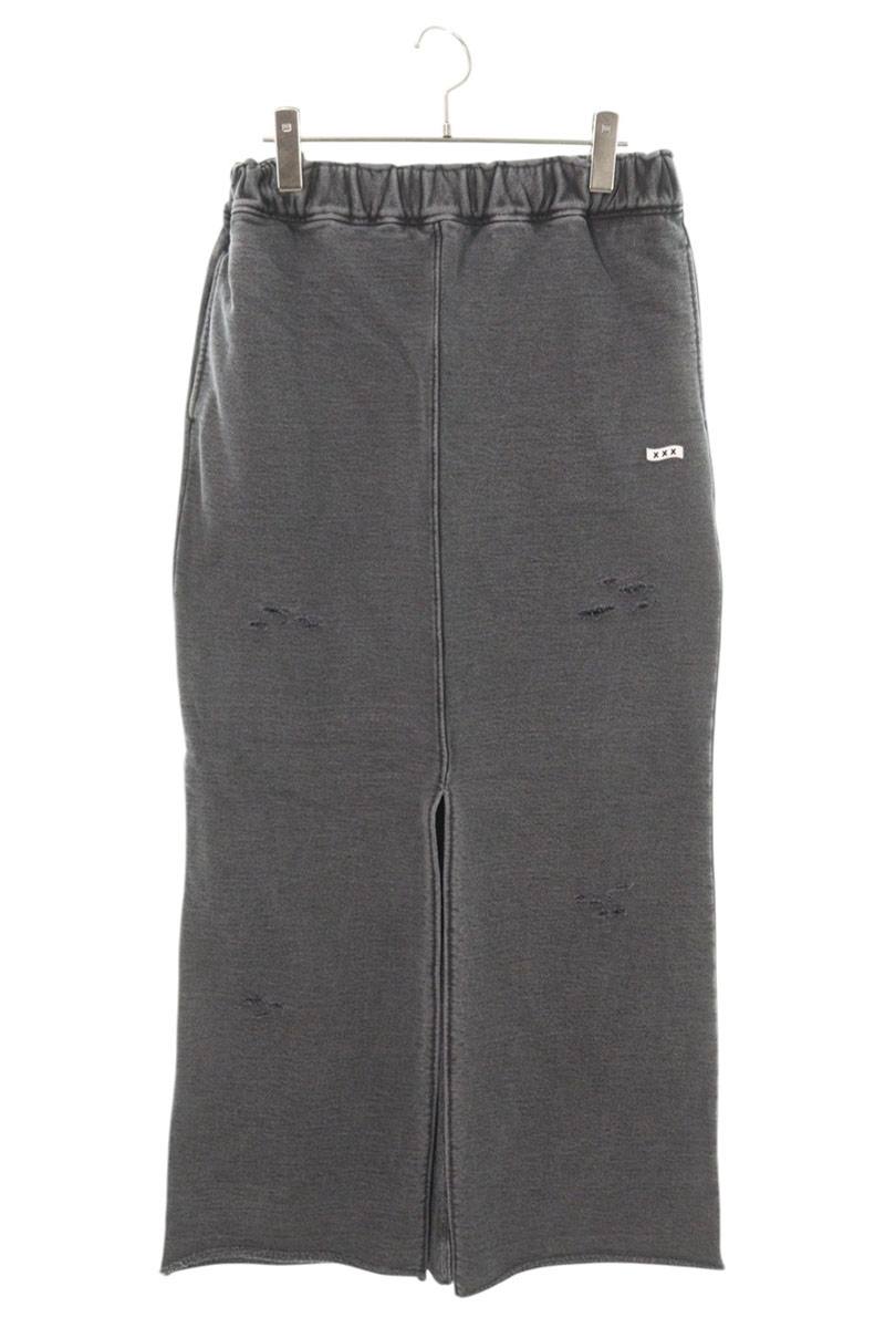 Japanese Brand Logo Patch Cotton Sweat Skirt Black Size FREE