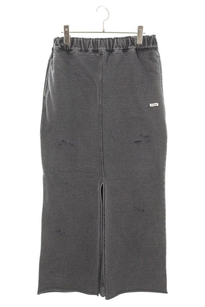 Japanese Brand Logo Patch Cotton Sweat Skirt Black Size FREE