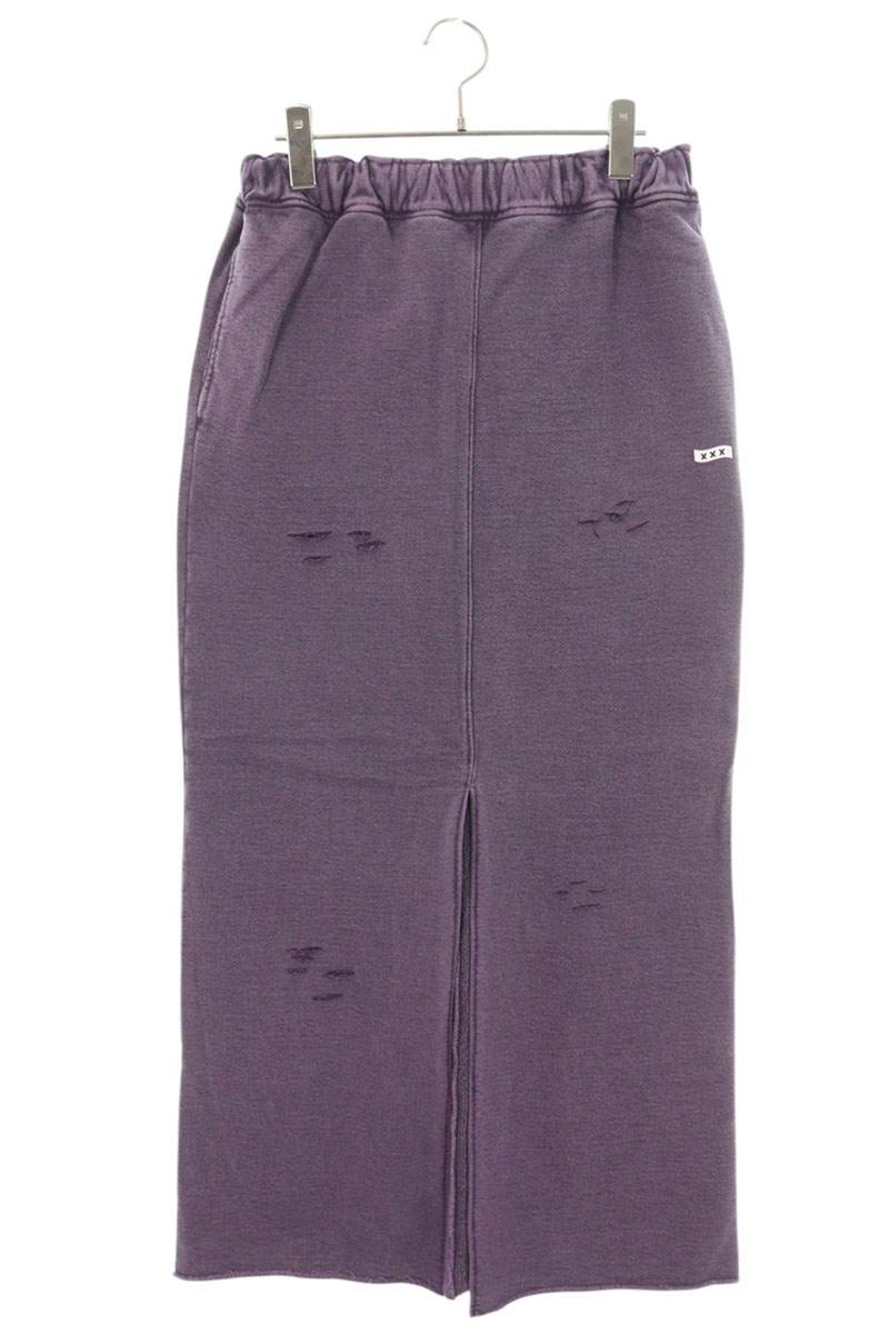 Japanese Brand Logo Applique Sweat Skirt Purple Size FREE