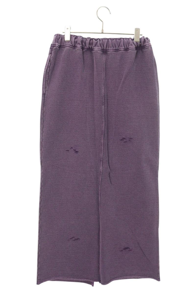 Japanese Brand Logo Applique Sweat Skirt Purple Size FREE