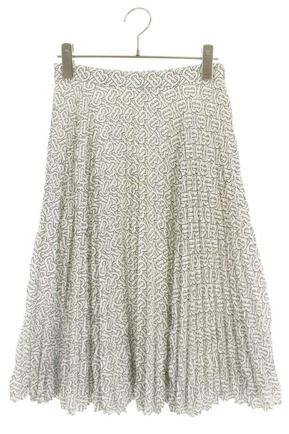 Burberry TB Monogram Skirt White Black Size 36