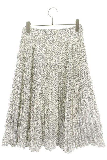 Burberry TB Monogram Skirt White Black Size 36