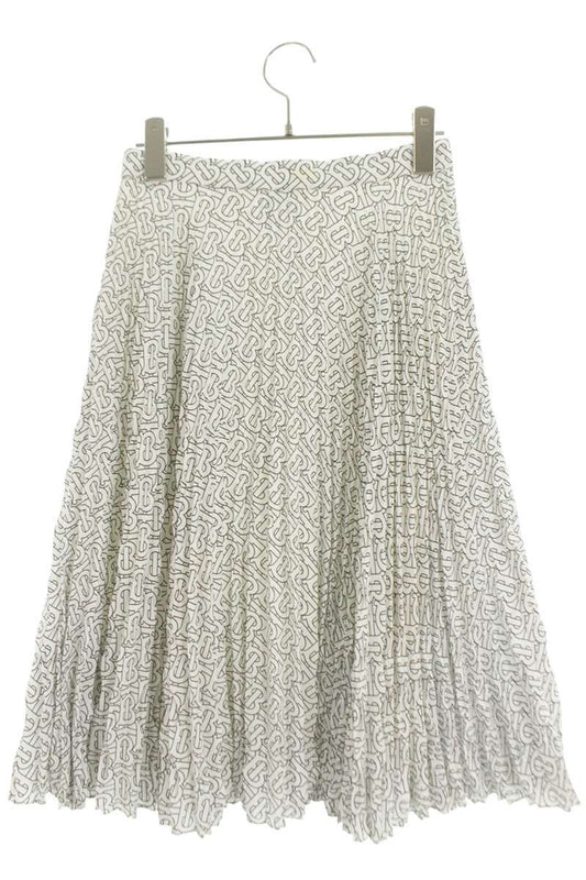 Burberry TB Monogram Skirt White Black Size 36