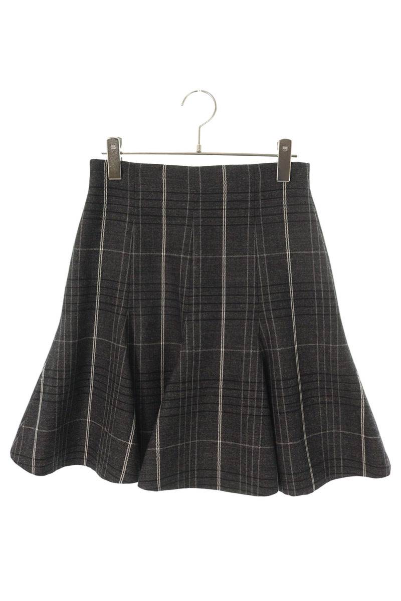 Christian Dior Gray Checked Flare Skirt Size 38