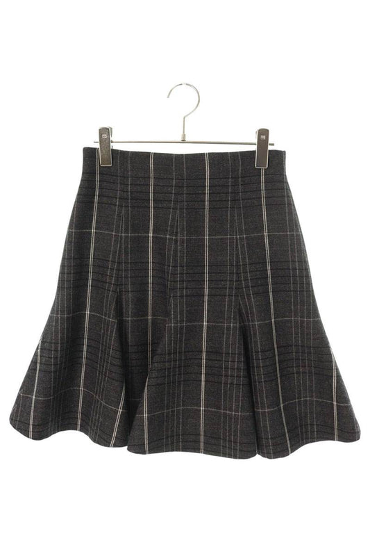 Christian Dior Gray Checked Flare Skirt Size 38