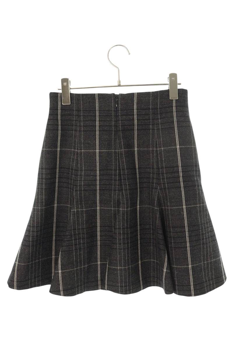 Christian Dior Gray Checked Flare Skirt Size 38