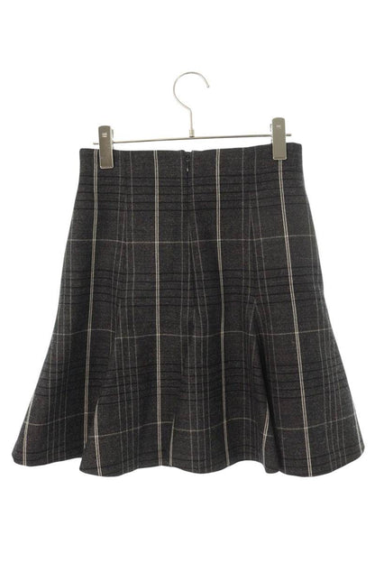 Christian Dior Gray Checked Flare Skirt Size 38