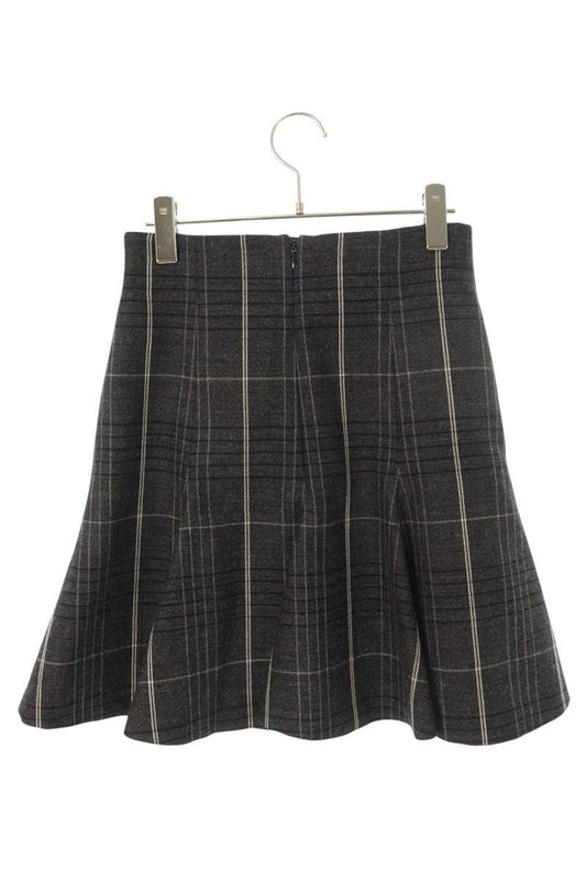 Christian Dior Gray Checked Flare Skirt Size 38