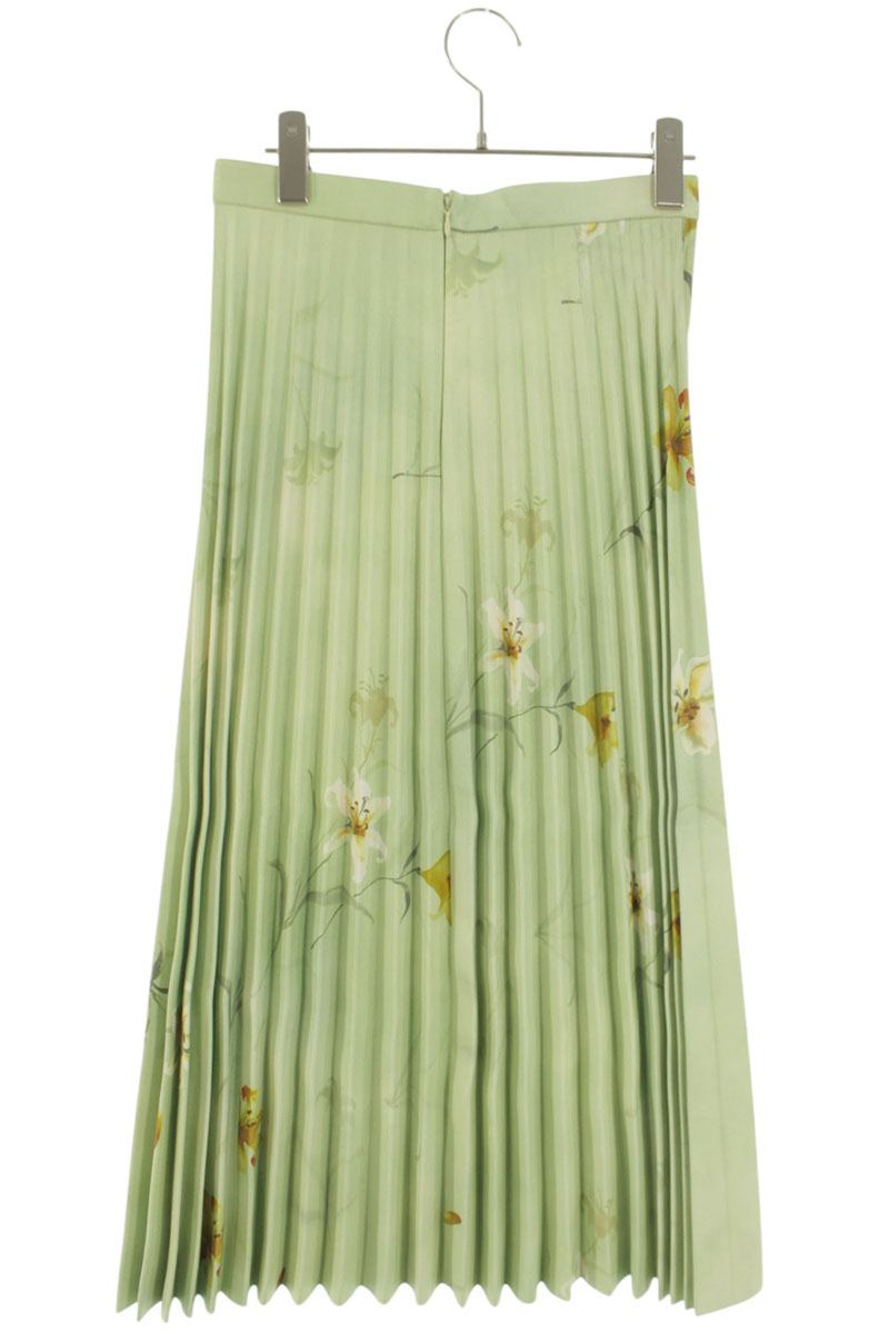 Balenciaga Green Floral Leather Skirt Size 36