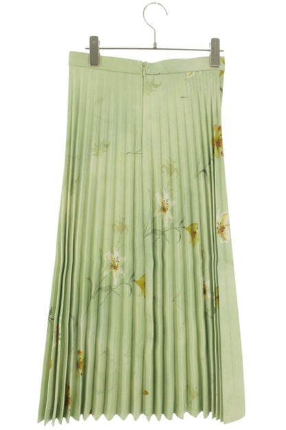 Balenciaga Green Floral Leather Skirt Size 36