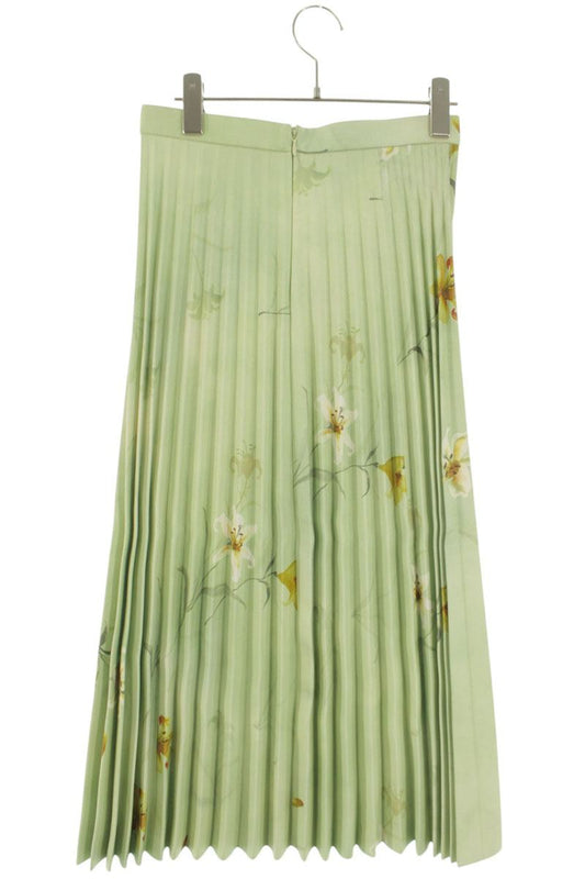 Balenciaga Green Floral Leather Skirt Size 36