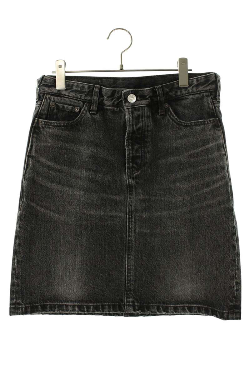 Balenciaga Black Side Zip Denim Skirt Size 38