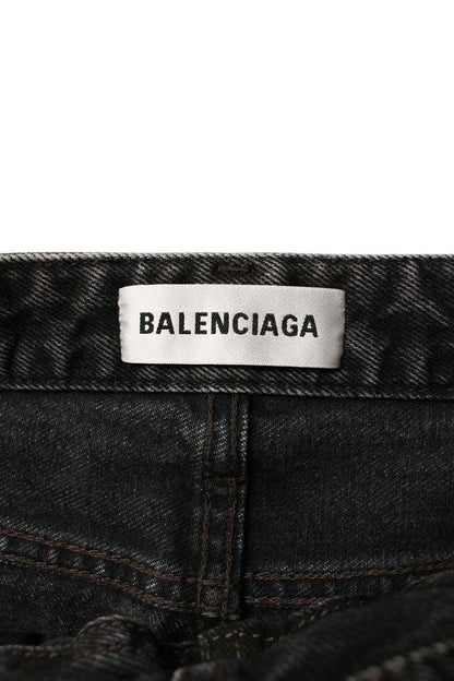 Balenciaga Black Side Zip Denim Skirt Size 38